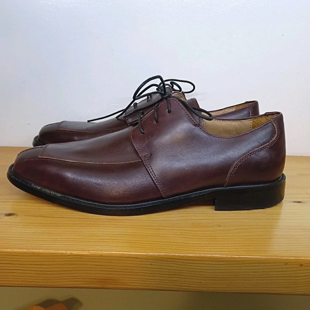 Florsheim Men's Dress Shoes‎ Size 10 D Square Toe Brown Derby Oxfords Leather